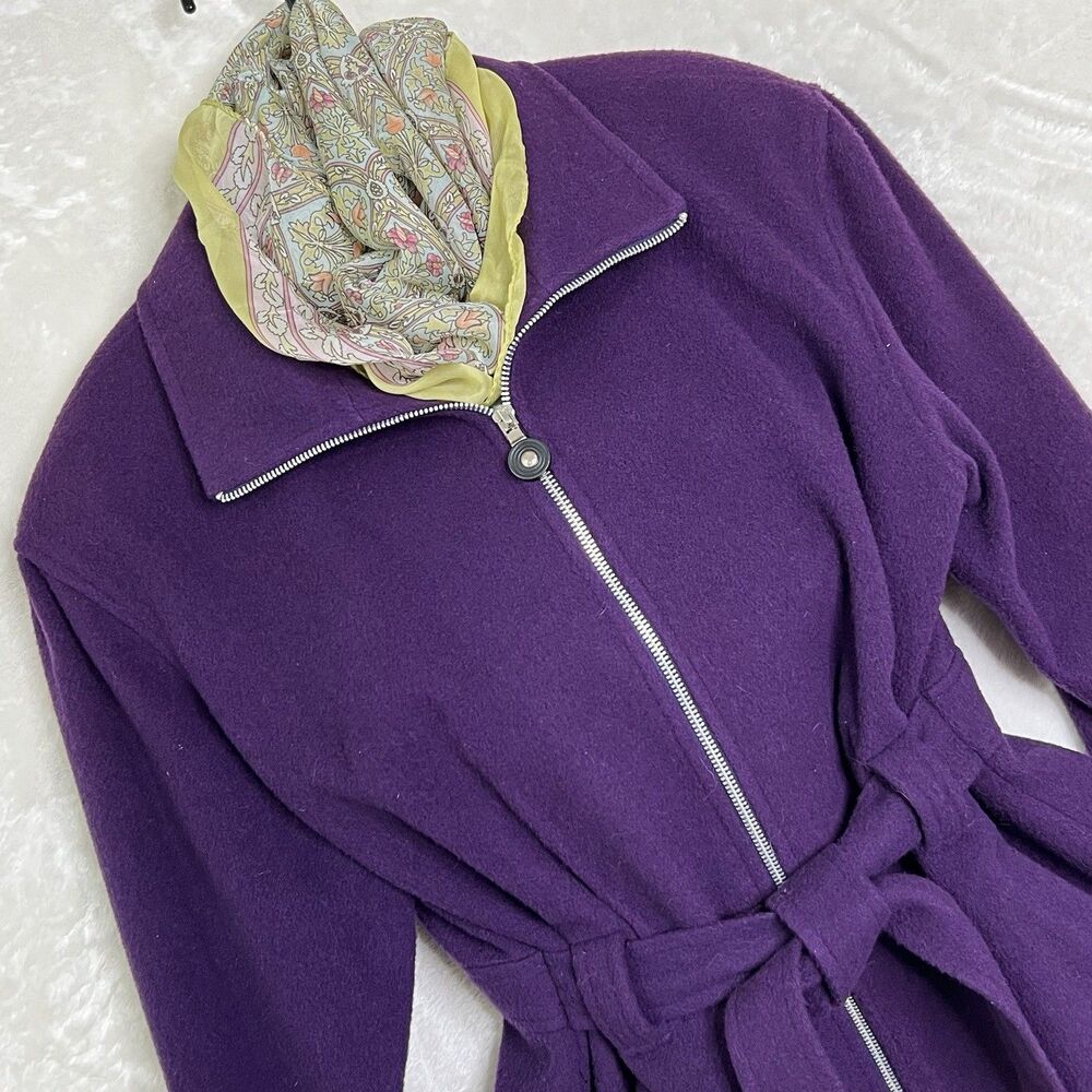 VTG Mario De Pinto Woman’s Sz M/L Wool Parka Purple Endurling Style Made USA